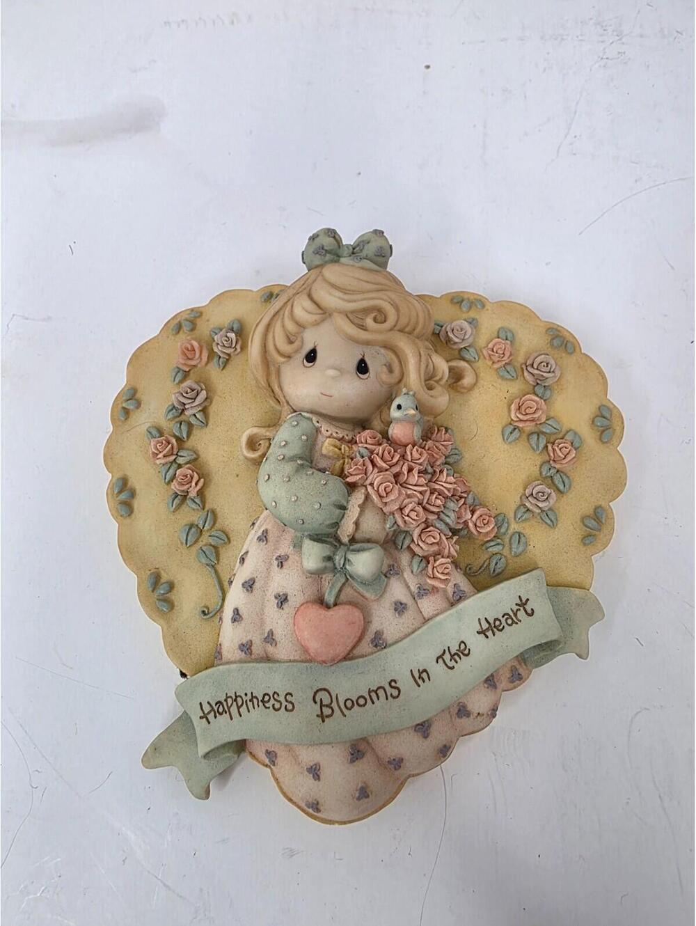 Vintage Preious Moments "Happiness Blooms In the Heart" Wall Plaque